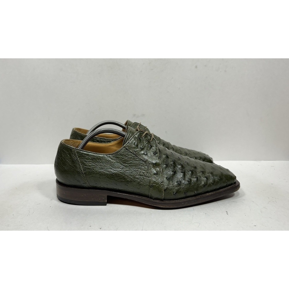 Dolce Vita Made in Italy Green Ostrich Handmade Dress Shoe Men's Size 10.5‎